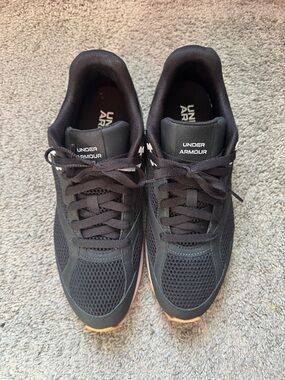 Under Armour Men’s Black Athletic Sneakers with Gum Outsole